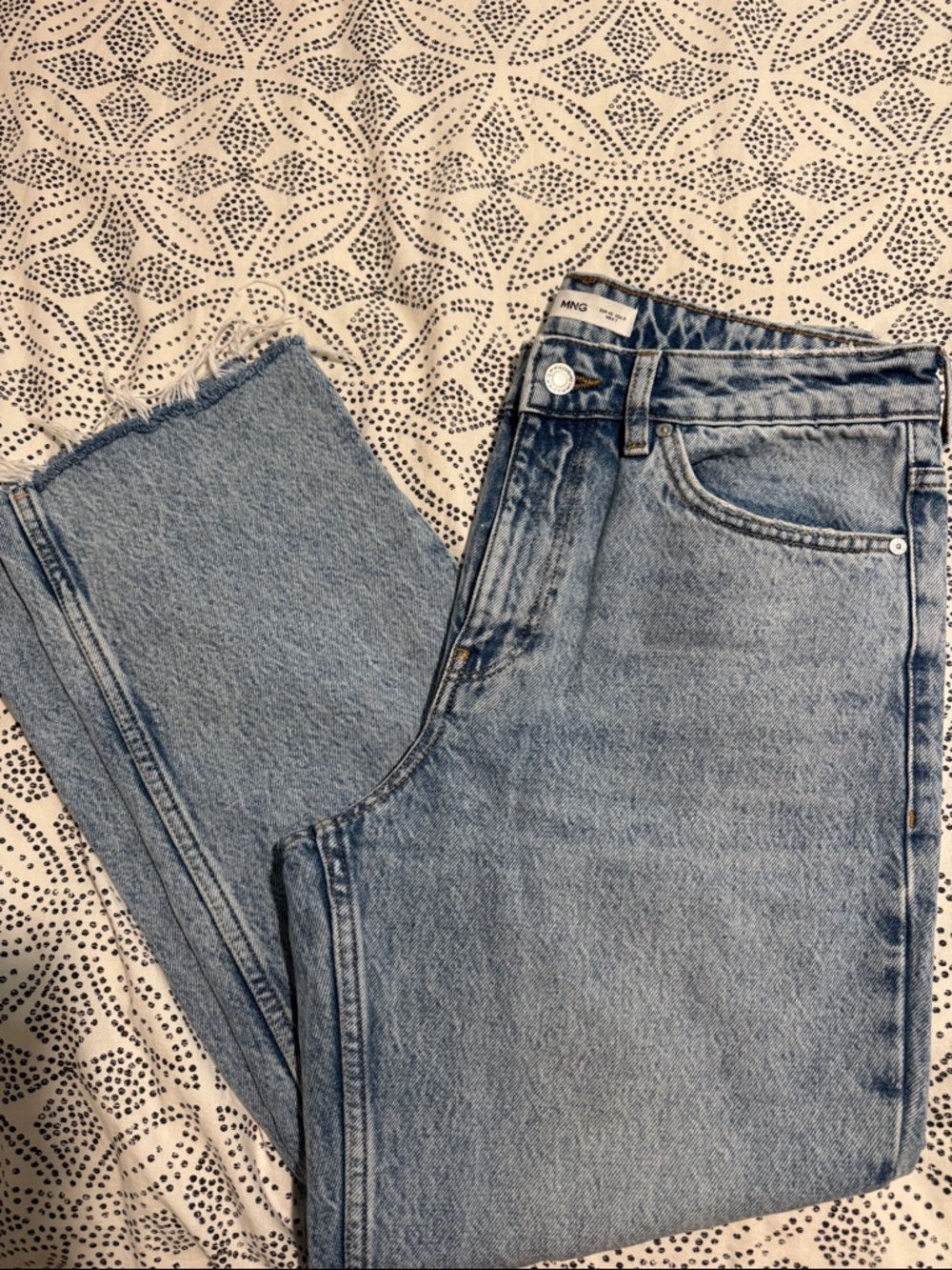 Mango Light Blue Straight Leg Jeans